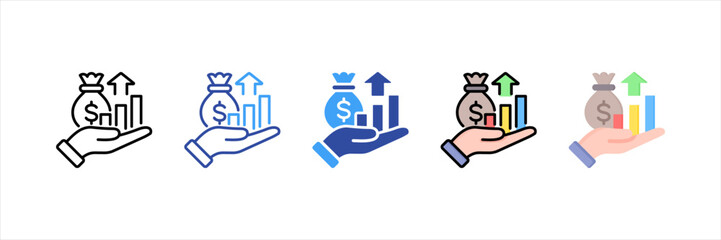Revenue Multi Style Icon Set