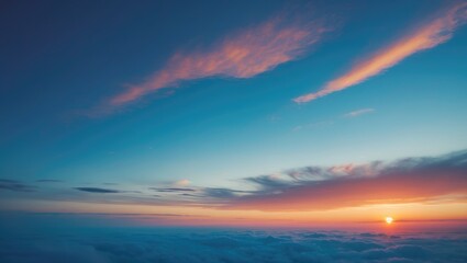 Obraz premium dramatic evening sky sunset background