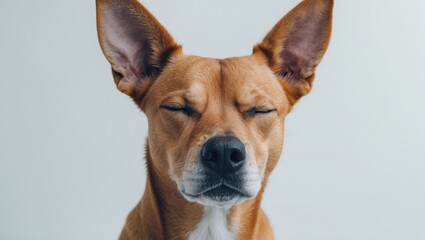 Obraz premium dog sniffing with white background