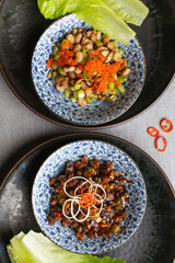 modern chinese food in a fancy restaurant