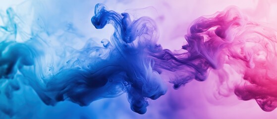 Vibrant Colorful Smoke Swirls in Blue and Pink Shades Creating an Abstract Artistic Background