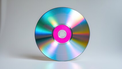 DVD-RW, CD-RW rewritable disk for storage on a white background, isolated.