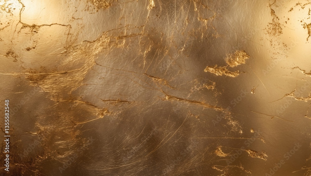 Poster elegant gold foil texture with a distressed finish for luxurious design. abstract metallic surface w