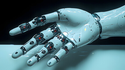 Realistic Robotic Hand with Fully Articulated Fingers &ndash; Futuristic Cybernetic Technology