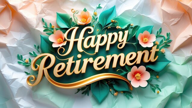 happy retirement card on a light backdrop