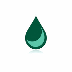 Dunkel Grüner minimalistisches Wassertropfen-Icon – Vektorillustration