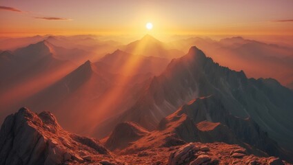 Fototapeta premium colorful sunset above mountain Alps