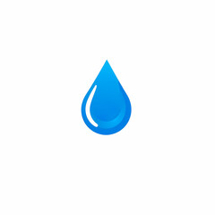 Blauer minimalistisches Wassertropfen-Icon – Vektorillustration