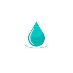 Türkis minimalistisches Wassertropfen-Icon – Vektorillustration