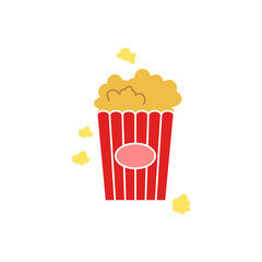 popcorn icon, simple flat style, illustration, logo sign symbol pictogram template, for ui or ux isolated on white for mobile app, editable