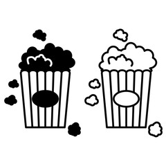 popcorn icon, simple flat style, illustration, logo sign symbol pictogram template, for ui or ux isolated on white for mobile app, editable