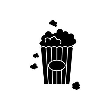recommend clip art: popcorn icon, simple flat style, illustration, logo sign symbol pictogram template, for ui or ux isolated on white for mobile app, editable
