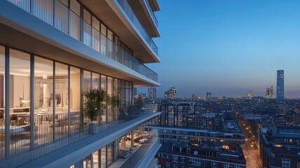 Green-certified real estate development with energy-efficient materials and smart home integration.