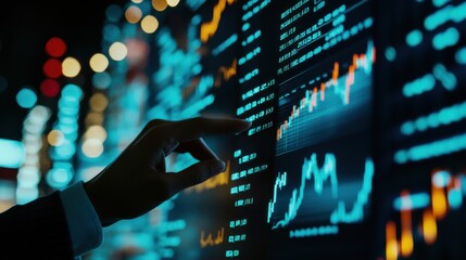 Person Analyzing Investment Returns on Digital Screen