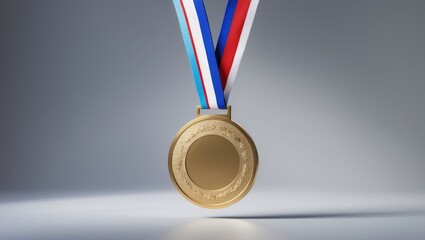 Gold medal featuring an isolated free text area - winner theme. Poster.