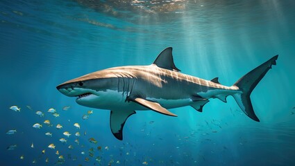 Naklejka premium Large White Shark