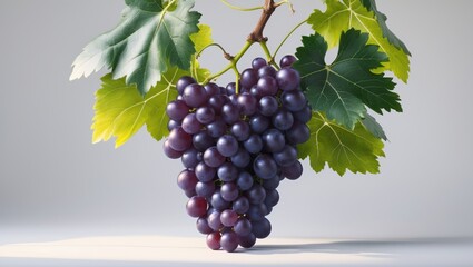 Fototapeta premium Grapes detached on a white backdrop