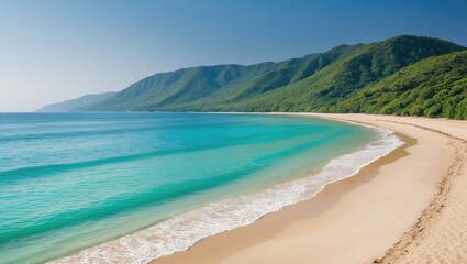 Stunning panorama of a beach view.