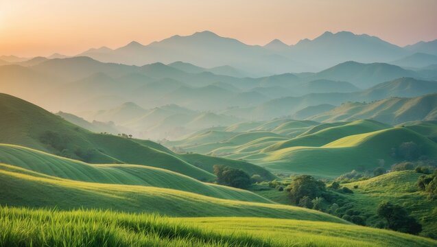 Stunning sunrise above the mountain range