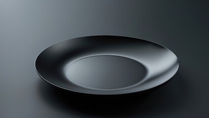 black metal - shiny aluminum alloy blank dish dark sleek modern plate