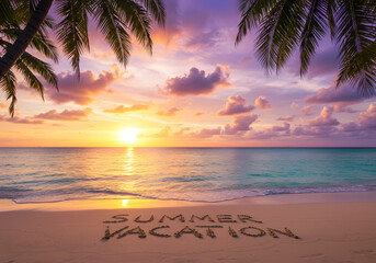 summer vacation travel beach Palm tree