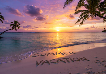 summer vacation travel beach Palm tree