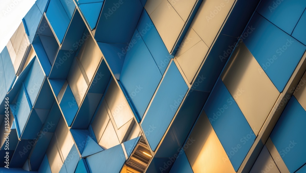 Poster an abstract design of architectural metal triangles
