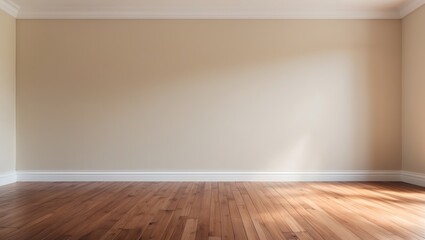Naklejka premium Bedroom wall featuring baseboard and crown molding