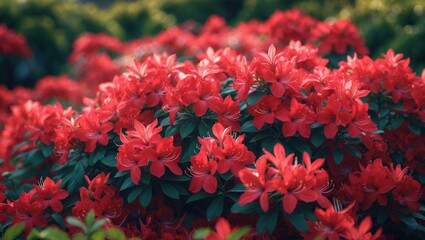 Azalea plants in spring scenery