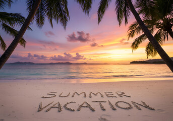 summer vacation travel beach Palm tree