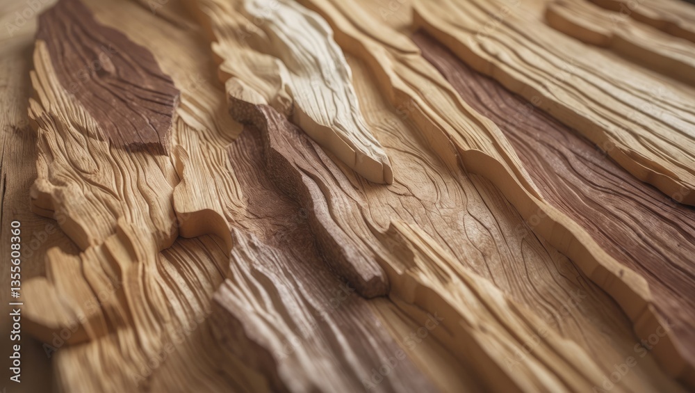 Poster artificial print showcasing a synthetic faux wood texture, viewed from an overhead angle.