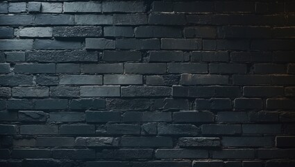 black brick wall texture used as background or wallpaper for placing text