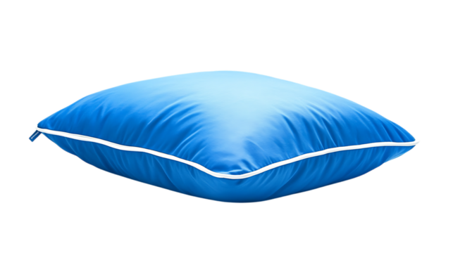 Neck support blue pillow isolated on PNG