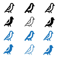 Crow user interface vector art  icon set.