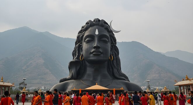 Adiyogi Shiva Statue - Spiritual Landmark in India , adiyogi, shiva, statue, india, spirituality, meditation, hinduism, pilgrimage, sacred, religious, deity, yoga