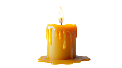 orange candle isolated on png