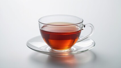 A cup of red tea on a white background, isolated.