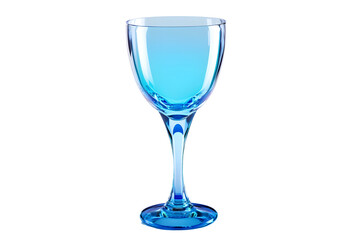 Obraz premium Transparent blue glass on white background
