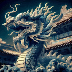 Fototapeta premium an artistic image of a chinese dragon 43