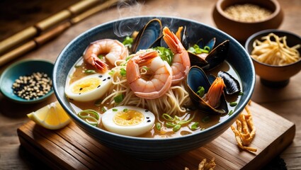 A bowl of Ramen with Seafood