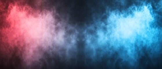 Fototapeta premium Red Blue Smoke Cloudscape.