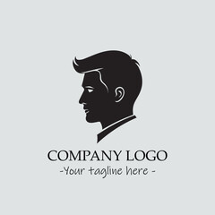 a man silhouette black and white for logo company vector image