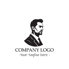 a man silhouette black and white for logo company vector image