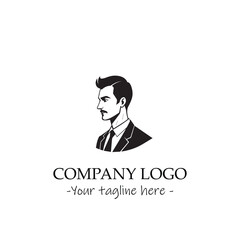 a man silhouette black and white for logo company vector image