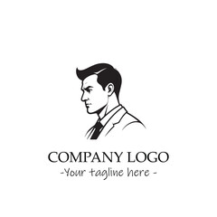 a man silhouette black and white for logo company vector image