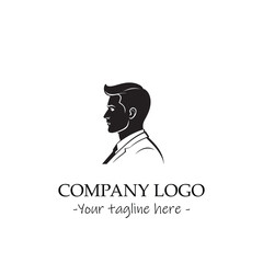 a man silhouette black and white for logo company vector image