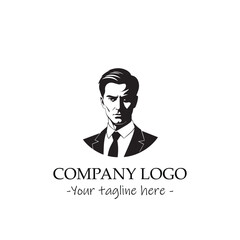 a man silhouette black and white for logo company vector image