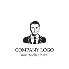 a man silhouette black and white for logo company vector image