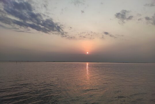 sunset on the sea