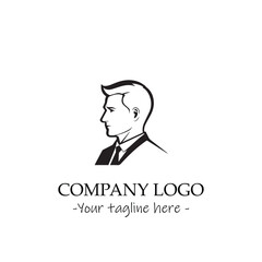 a man silhouette black and white for logo company vector image